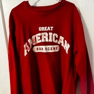 Zach Bryan Great American Bar Scene Red Crewneck Sweatshirt